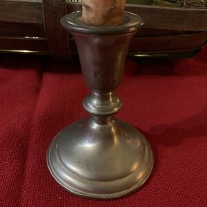 Vintage 1982 Empire Pewter Weighted Candlestick Holder 4 1/2"Tall Marked 778